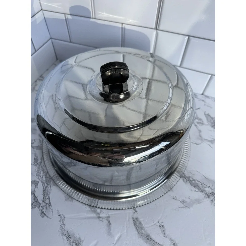 Vintage Kromex Chrome Metal Cover For Cake